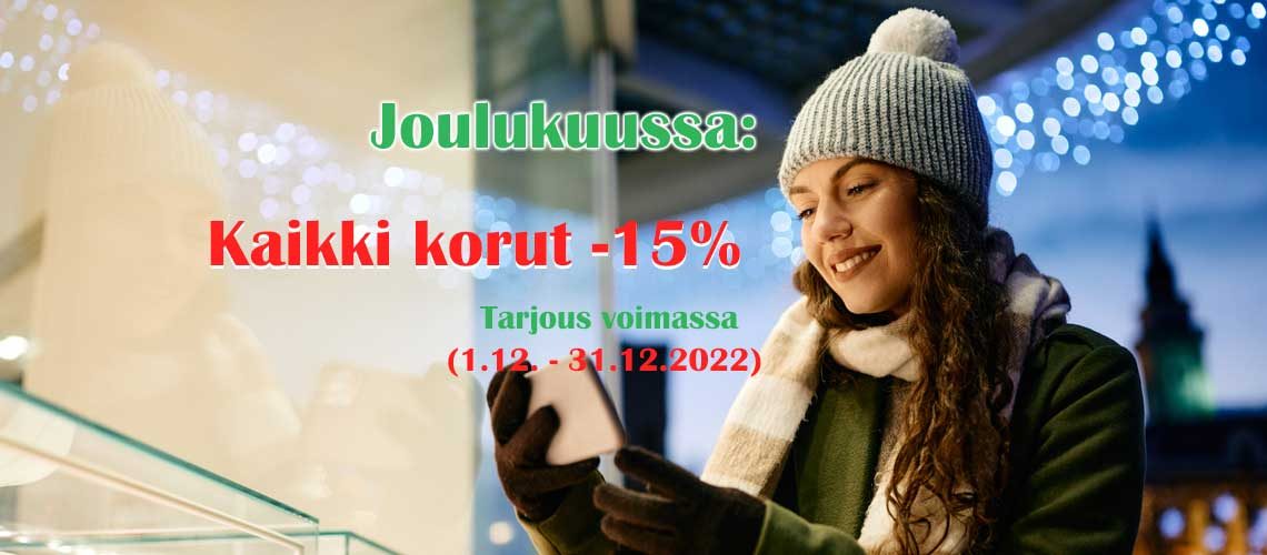 Corutco.fi tarjous joulukuu - Kaikki korut -15%!